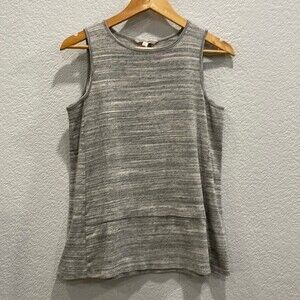 Athleta Heathered Gray Cotton Blend Tank Top Size Small